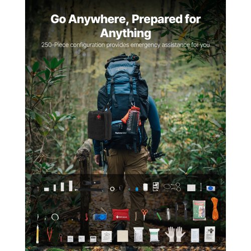 Kit De Survie D’Urgence Complet – Outils, Premiers Soins, Sac à Dos Randonnée