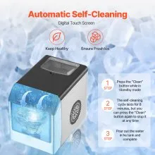 Countertop Nugget Ice Maker 33Lbs/24H Self-Cleaning with Scoop Home Office Bar