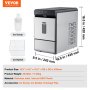 VEVOR Countertop Ice Maker, 37lbs in 24Hrs, Auto Self-Cleaning Portable Ice Maker with Ice Scoop, Basket and Drainpipe, 2 Ways Water Refill Stainless Steel Ice Machine for Home Kitchen Office Party