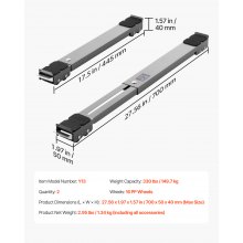VEVOR Furniture Dolly Mobile Roller 149.7 kg Load Extendable Appliance Rollers