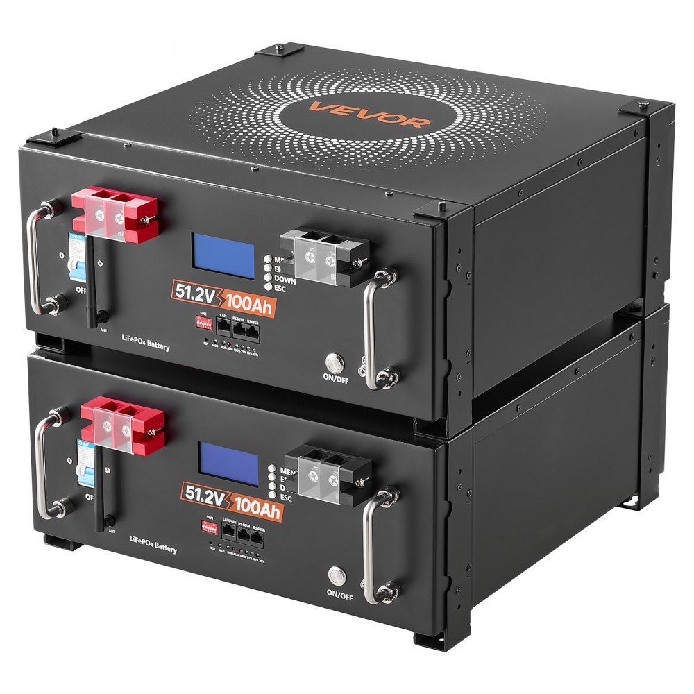 VEVOR Home Power Station Backup Power, 5120Wh, LiFePO4 Lithium Battery, Support Communication, Bluetooth and WiFi, AC 10000W Inverter, Fast Charge, for Home Backup, Emergency, Solar System Components