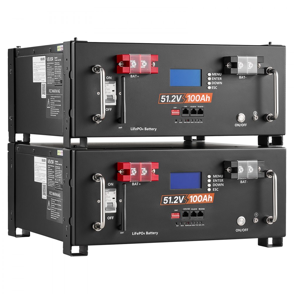 VEVOR Home Power Station Backup Power, 5120Wh, LiFePO4 Lithium Battery, Support Communication, Bluetooth and WiFi, AC 10000W Inverter, Fast Charge, for Home Backup, Emergency, Solar System Components
