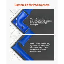 26 Gauge Winter Pool Cover Corner Water Bags 4Packs 22.4 x 22.2 in Heavy Duty