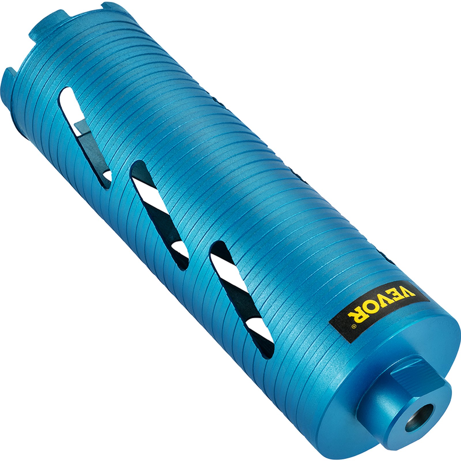blue VEVOR dry core drill bit with venting holes and a VEVOR logo.