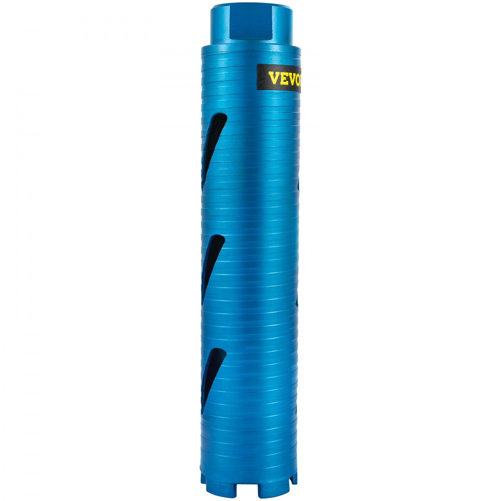 VEVOR Core Drill Bit, 2\" / 50.8 mm Diameter 5/8\"-11 Threaded, 9.5\" / 241.3mm Depth Diamond Dry Coring Bore Tool with a Pilot Bit & 4.5\" Blade, Masonry Hole Saw Bits for Hard Concrete Brick and Blo