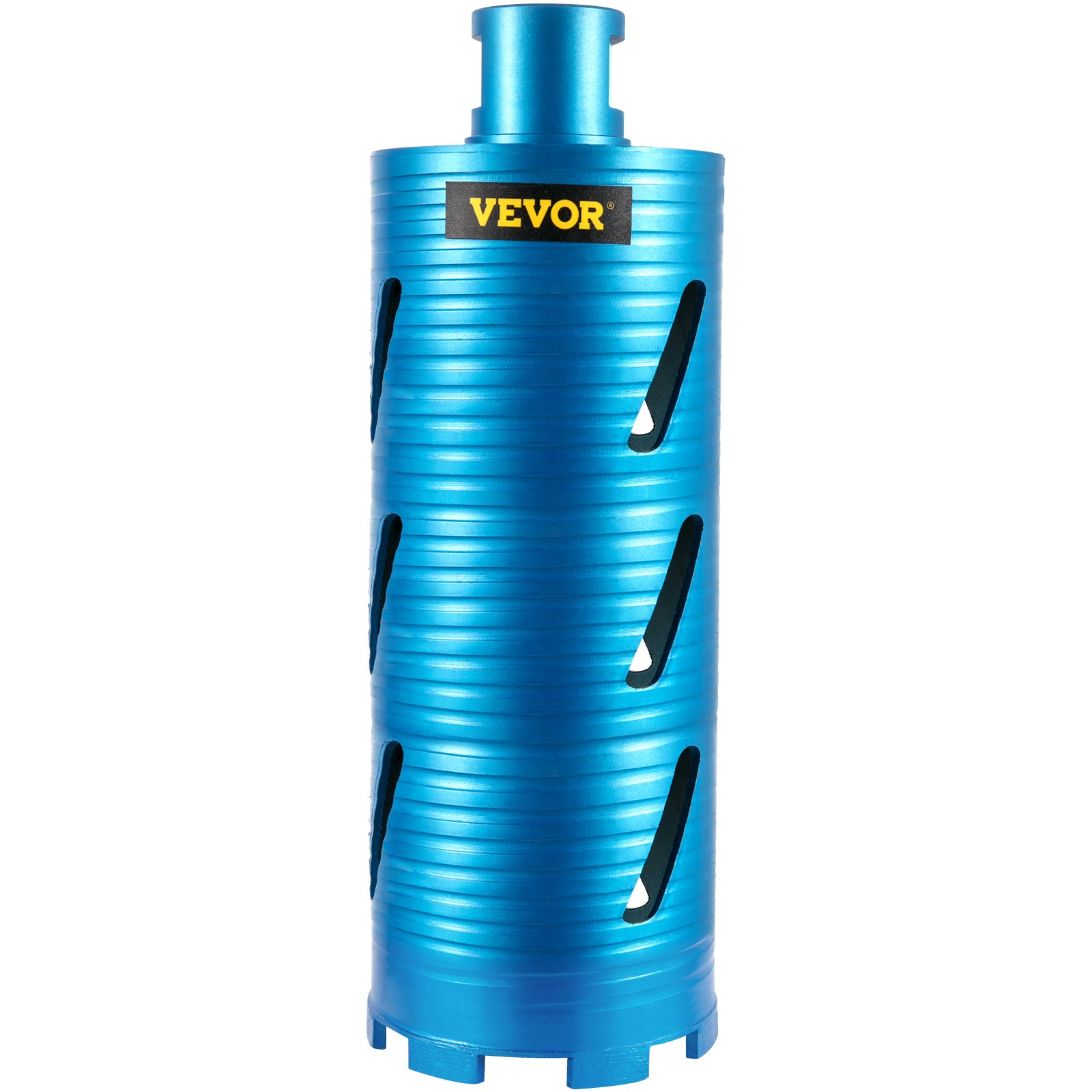 VEVOR diamond core drill bit in blue with black cutting slots.