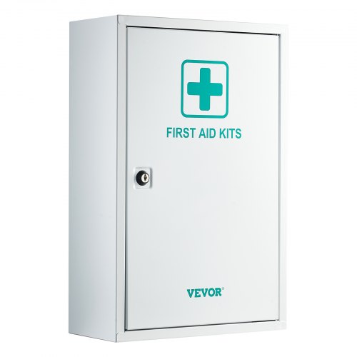 3-Shelf First Aid Cabinet Wall Mounted Medicine Cabinet Emergency Metal Med Box