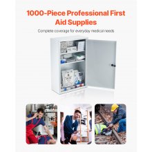 3-Shelf First Aid Cabinet Wall Mounted Medicine Cabinet Emergency Metal Med Box