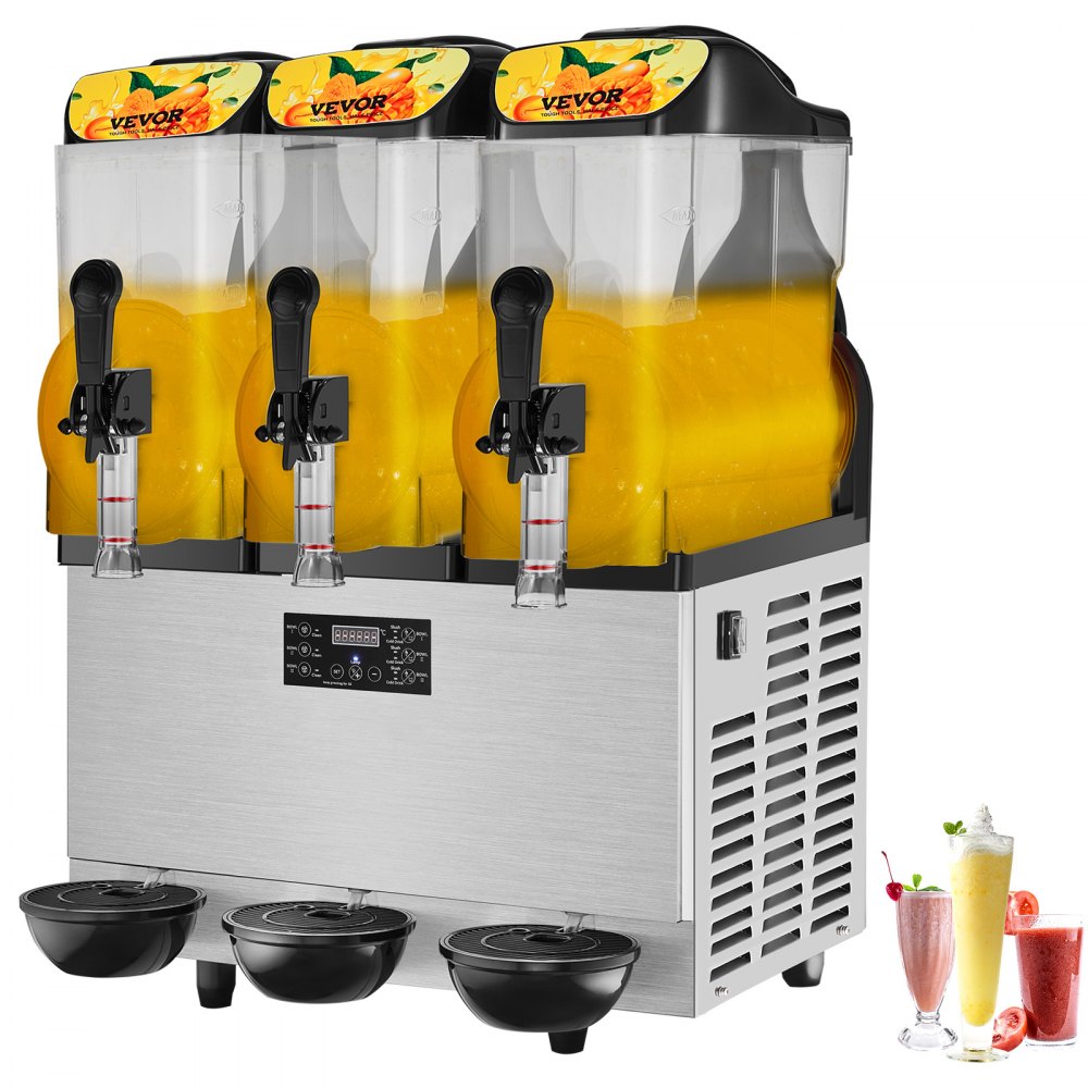 VEVOR Margarita Machine, 15Lx2 Tank Commercial Slushy Machine, Slushie  Machine 1000W, Commercial Margarita Maker, Smoothie Frozen Drink Maker for