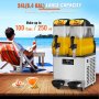 VEVOR commercial slushy machine, 24l capacity serving up to 100 cups, summer beach setup.