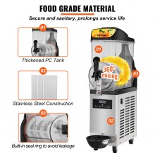 VEVOR Commercial Slushy Machine, 12L / 3.2 Gal Single Bowl, 24 Cups Output, 220V 550W Stainless Steel Margarita Smoothie Frozen Drink Maker, Slushie Machine for Party Cafes Restaurants Bars Home Use