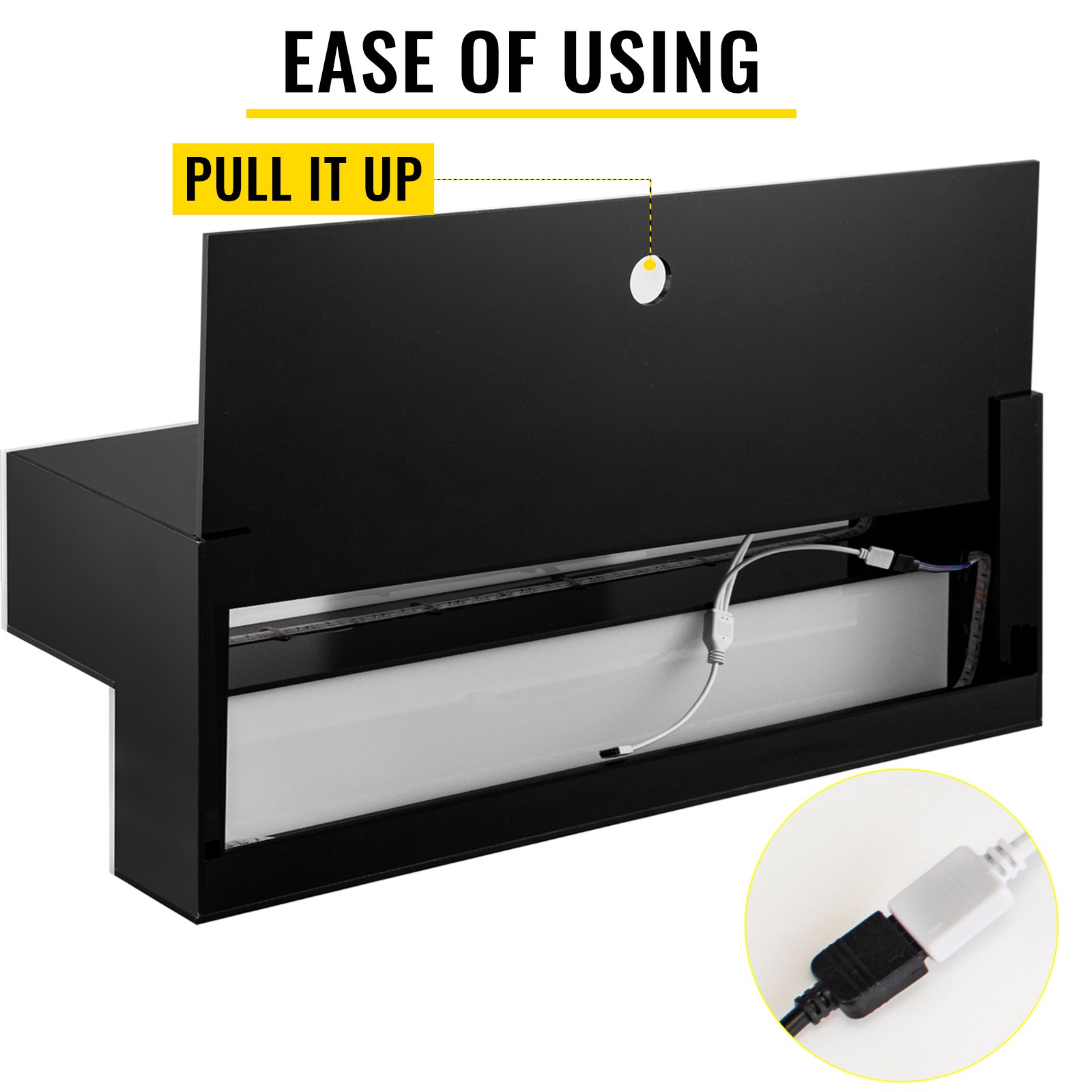 VEVOR LED Lighted Liquor Bottle Display Shelf, 24-inch LED Bar Shelves for Liquor, 2-Step Lighted Liquor Bottle Shelf for Home/Commercial Bar, Acrylic Lighted Bottle Display with Remote & App Control