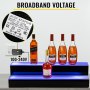 VEVOR LED Lighted Liquor Bottle Display Shelf, 30-inch LED Bar Shelves for Liquor, 2-Step Lighted Liquor Bottle Shelf for Home/Commercial Bar, Acrylic Lighted Bottle Display with Remote & App Control
