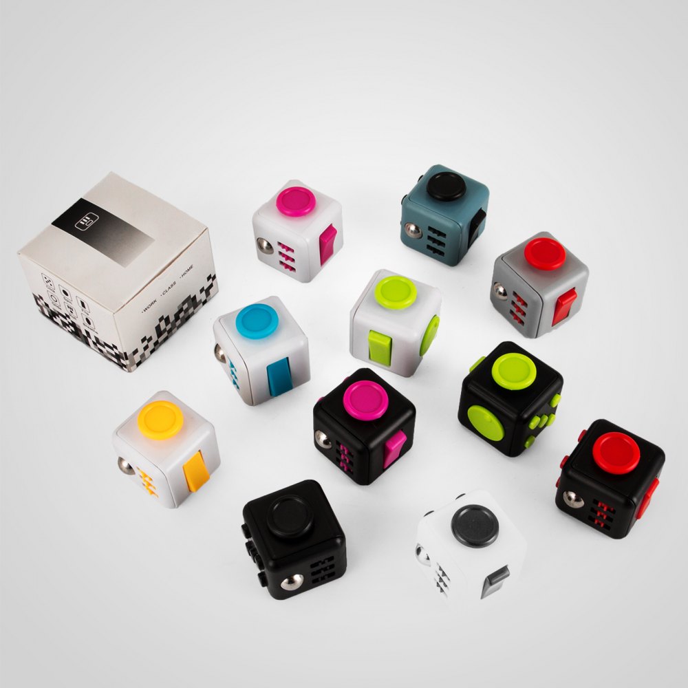 100PCS/LOT Magic Fidget Cube Anxiety Stress Relief Focus 6-side Gift For Adults&Kids