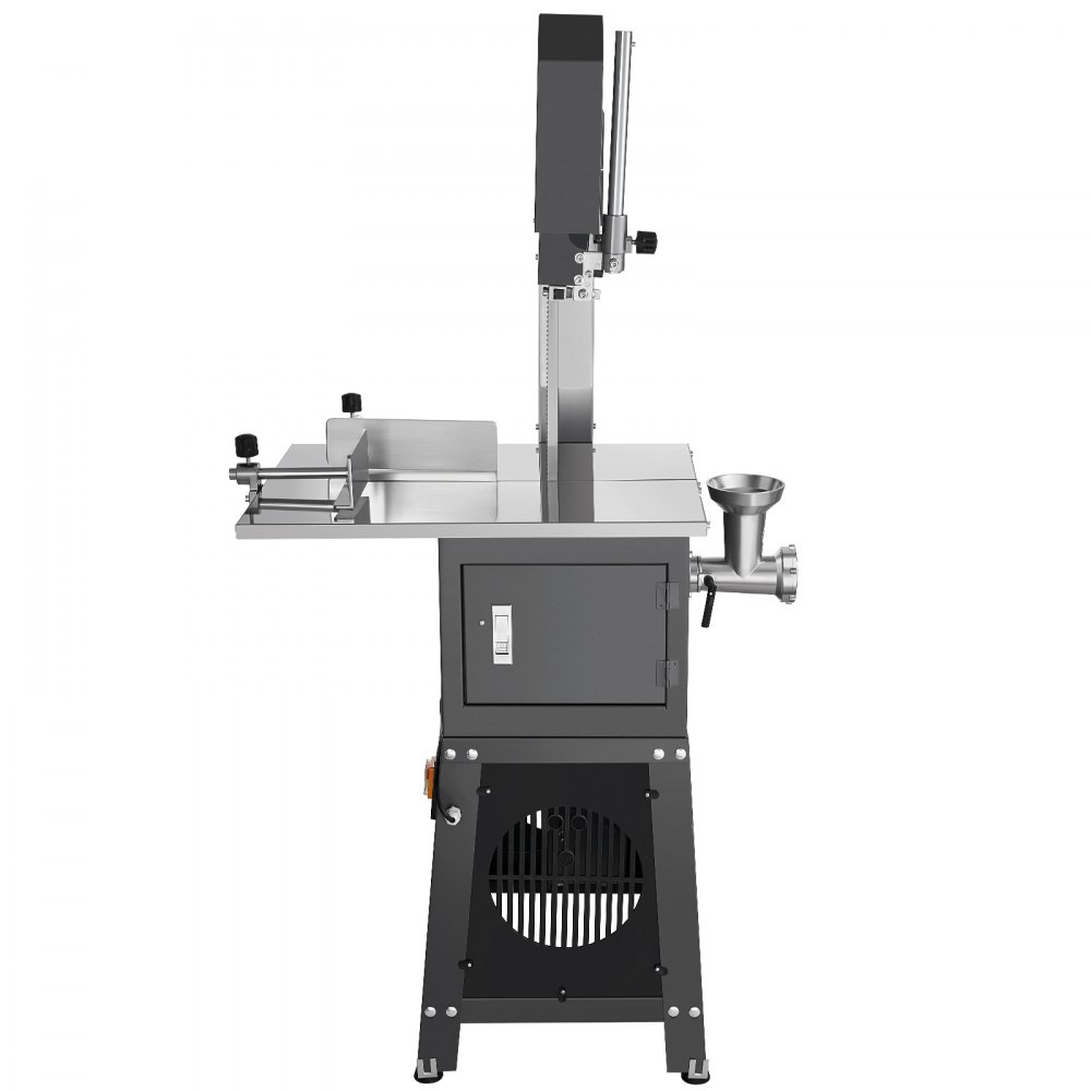 VEVOR Commercial Electric Meat Bandsaw, 550W Stainless Steel Vertical Bone Sawing Machine, 380 x 485 mm Workbench, 180 mm Cutting Thickness, Frozen Meat Cutter with Blade for Rib Pork Beef