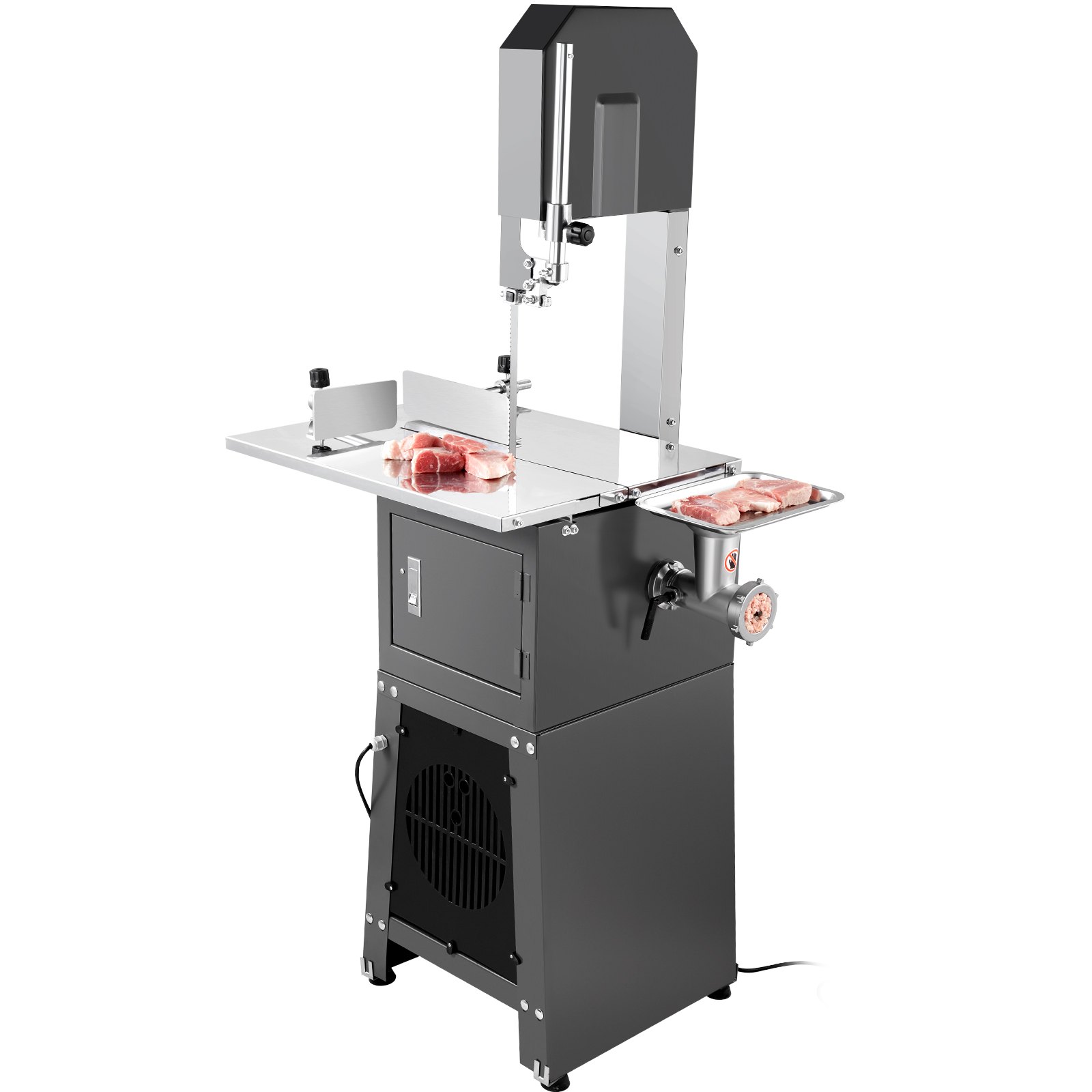 VEVOR Commercial Electric Meat Bandsaw, 850W Stainless Steel Vertical Bone Sawing Machine, 19.1"x15" Workbench, 7.09 Inch Cutting Thickness, Frozen Meat Cutter with Blade for Rib Pork Beef