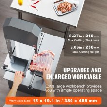 VEVOR 850W Commercial Electric Meat Bandsaw Stainless Steel Bone Sawing Machine