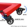 VEVOR Safe Dolly 3 ruedas (1 de bloqueo y 2 giratorias), transportador de esquina de 1380 libras de capacidad de carga, juego de 4 motores de gabinete con cuerda fija, para levantar y mover muebles, mesa de billar, caja fuerte de perfil bajo, rojo