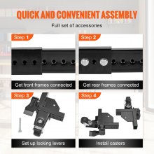 Support universel robuste à base mobile VEVOR, capacité de 1 500 lb pour outils et machines