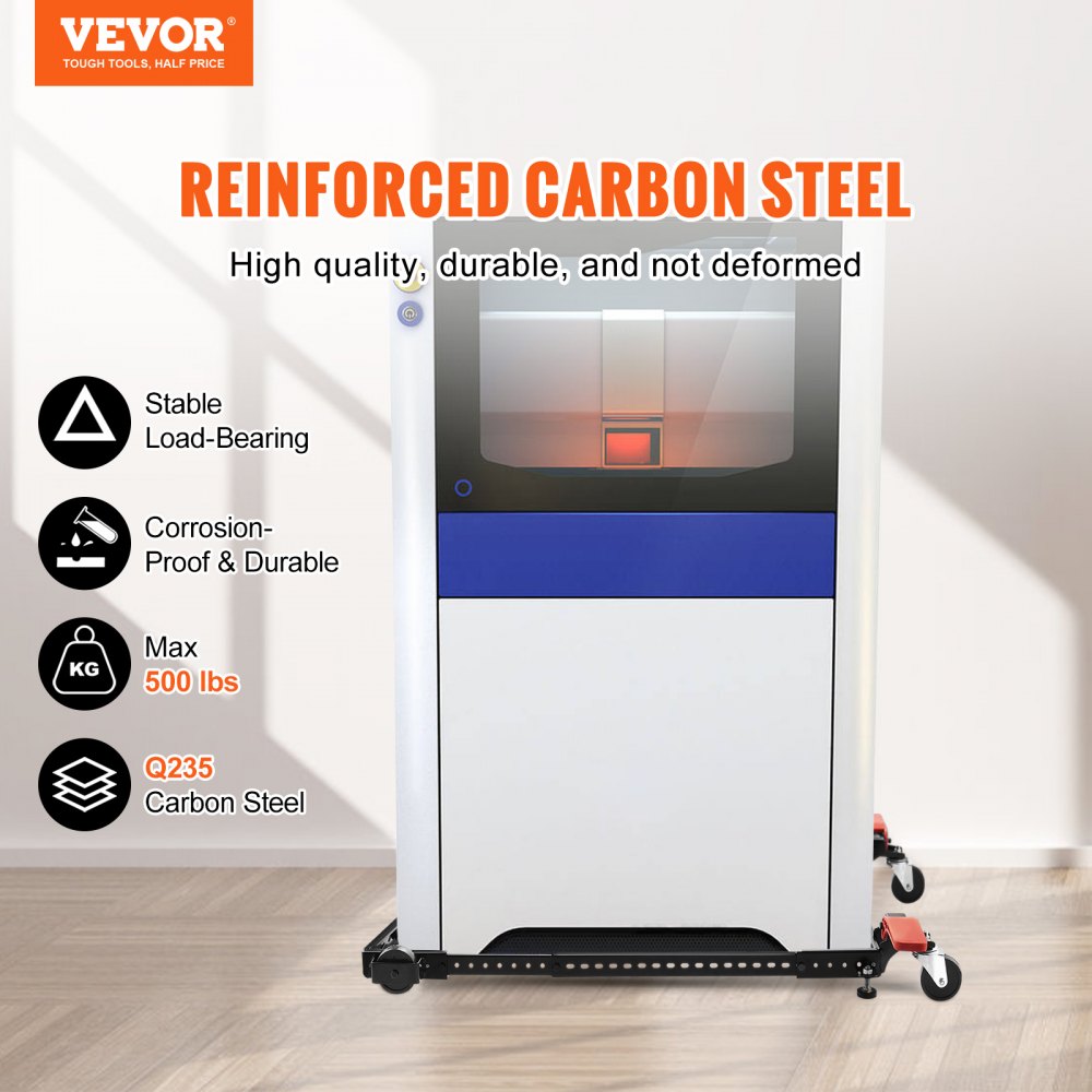 VEVOR Mobile Base, 226.8 kg Capacity, Adjustable from 304 x 304 mm to 914 x 914 mm, Heavy Duty Universal Mobile Base Stand with Swivel Wheels, for Woodworking Equipment, Bandsaw, Power Tools, Machines