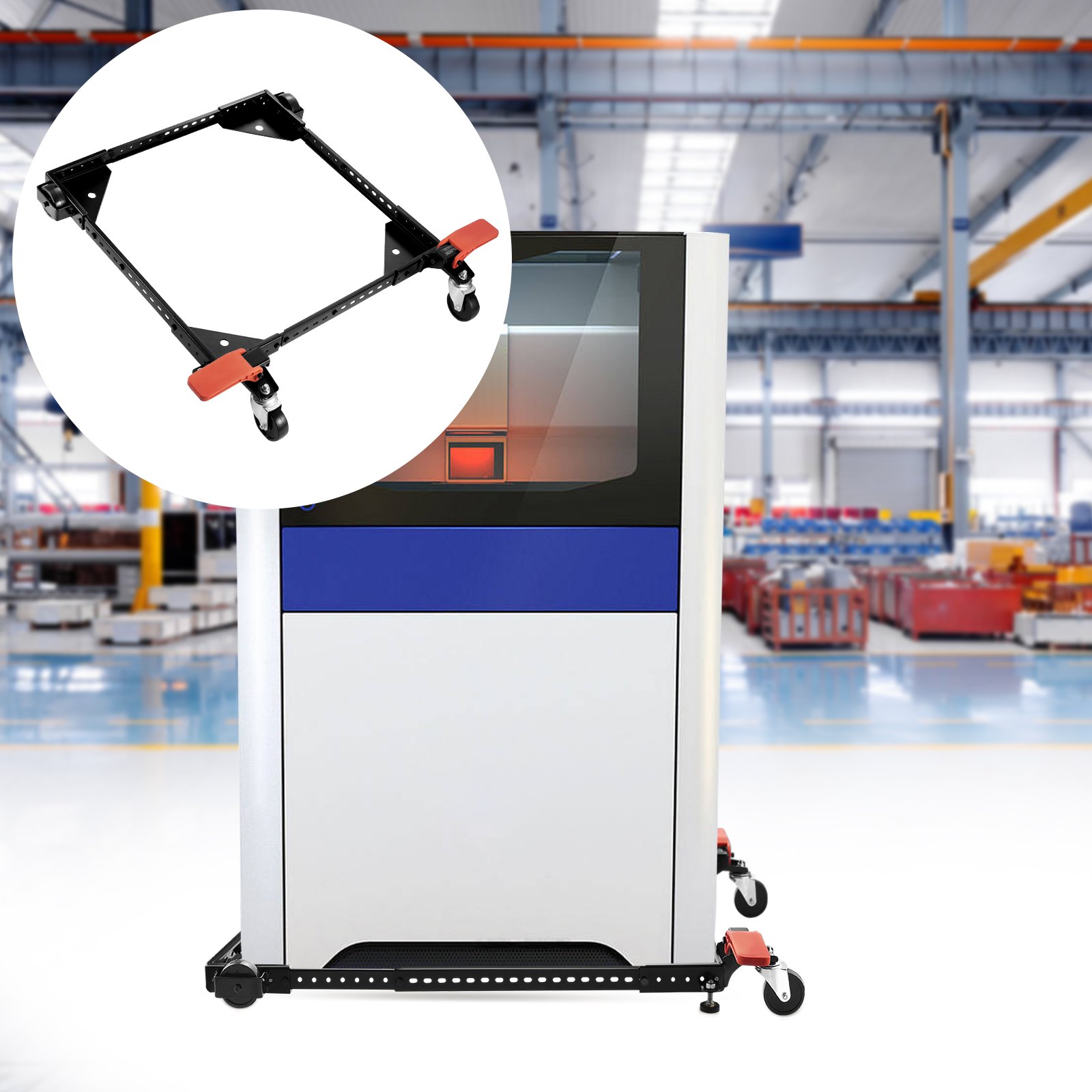 VEVOR Mobile Base, 226.8 kg Capacity, Adjustable from 304 x 304 mm to 914 x 914 mm, Heavy Duty Universal Mobile Base Stand with Swivel Wheels, for Woodworking Equipment, Bandsaw, Power Tools, Machines