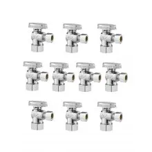 10-Pack Angle Stop Valve 1/4 Turn 5/8" OD (1/2" NOM) x 3/8" OD Compression