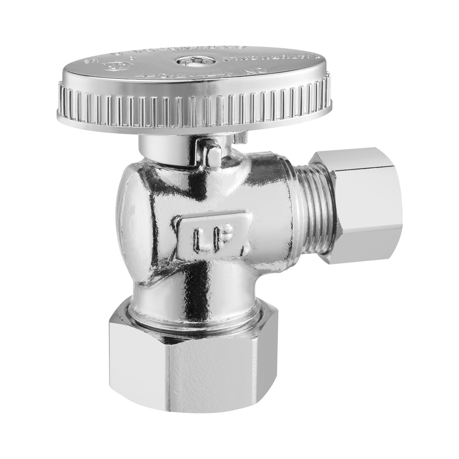 VEVOR 10-Pack Angle Stop Valve, 1/4 Turn Water Shut Off Valves, 1/2" Nominal (5/8" OD) Compression Inlet x 3/8" OD Compression Outlet Shutoff Valve for Bathroom Kitchen Toilet Shower Plumbing