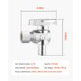 VEVOR 10 Pack Angle Stop Valve, Water Shut Off Valve 1/2" PEX x 3/8" OD Compression, 1/4 Turn Chrome Plated Brass Shutoff Valves for Bathroom Kitchen Toilet Shower Plumbing