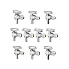 10 Pack Angle Stop Valve 1/2" PEX x 3/8" OD Compression 1/4 Turn Shut Off Valves