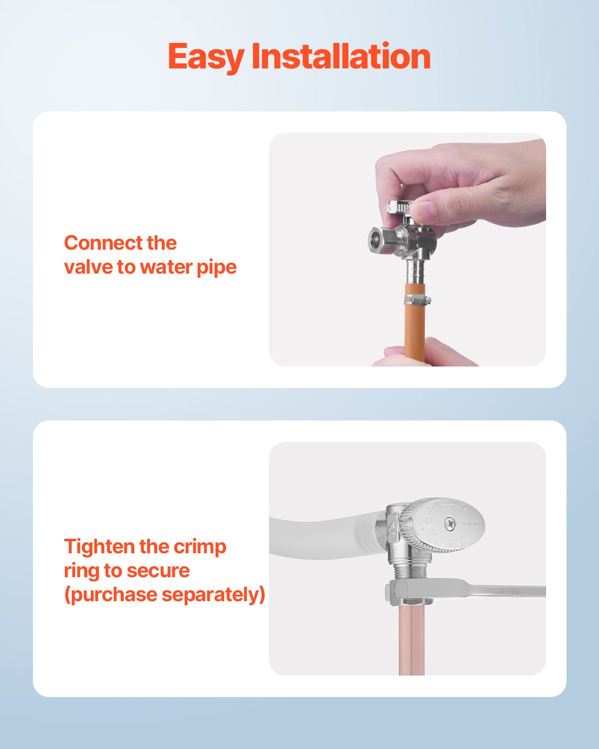 VEVOR 10 Pack Angle Stop Valve, Water Shut Off Valve 1/2" PEX x 3/8" OD Compression, 1/4 Turn Chrome Plated Brass Shutoff Valves for Bathroom Kitchen Toilet Shower Plumbing