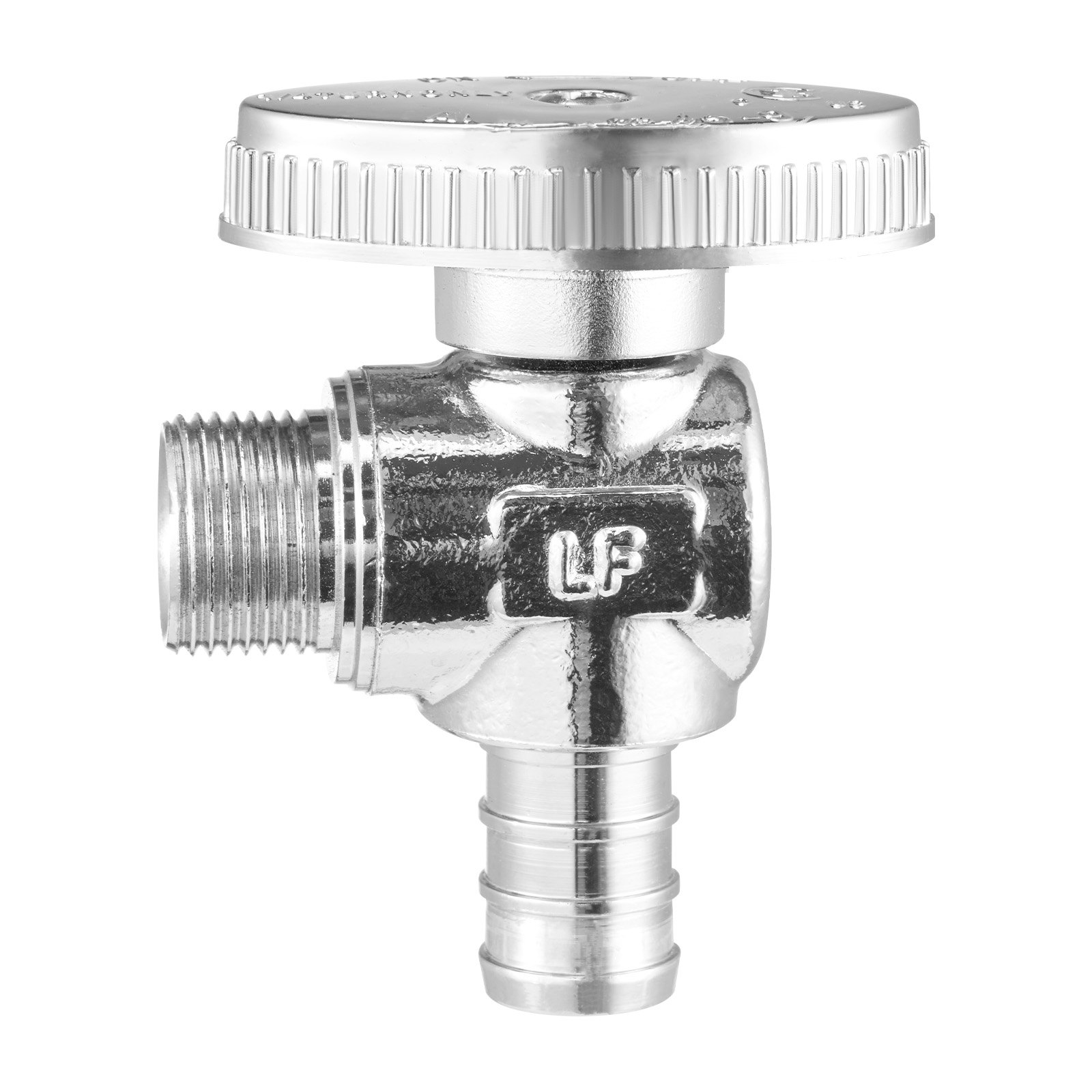 VEVOR 10 Pack Angle Stop Valve, Water Shut Off Valve 1/2" PEX x 3/8" OD Compression, 1/4 Turn Chrome Plated Brass Shutoff Valves for Bathroom Kitchen Toilet Shower Plumbing