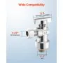 10 Pack Angle Stop Valve Push-to-Connect 1/2" PTC x 3/8" OD Compression 1/4 Turn