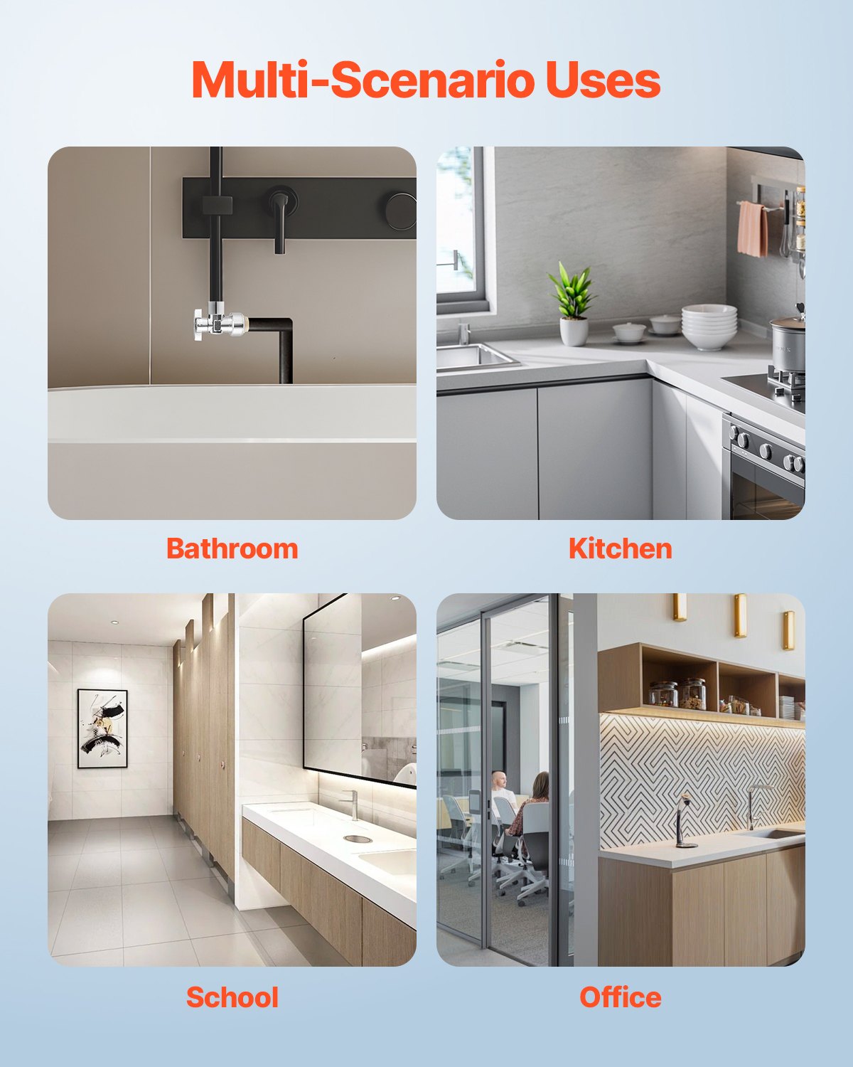 VEVOR 10 Pack Angle Stop Valve, Push-to-Connect Water Shut Off Valve 1/2" PTC x 3/8" OD Compression, 1/4 Turn Chrome Plated Brass Shutoff Valves for Copper, CPVC, PE-RT, PEX Pipe