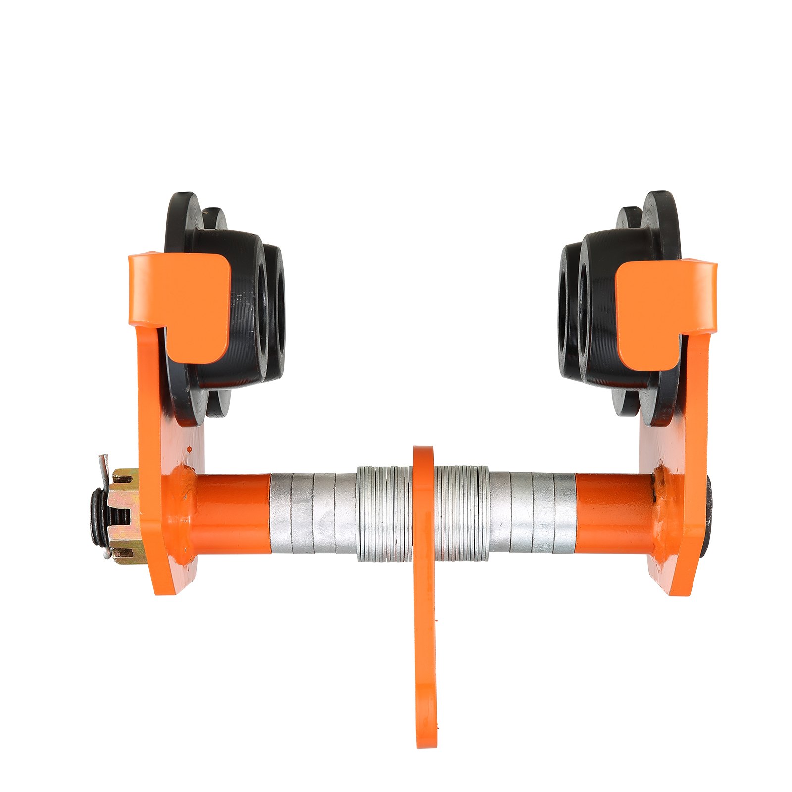 VEVOR käsikäyttöinen vaunu, 6600 lbs/3 tonnin kantavuus, työntöpalkkivaunu kaksoispyörillä, säädettävissä I-Beam-laipan leveydelle 2,5" - 8", Heavy Duty -seosteräksinen autotallinosturi suoralle kaarevalle I-palkille