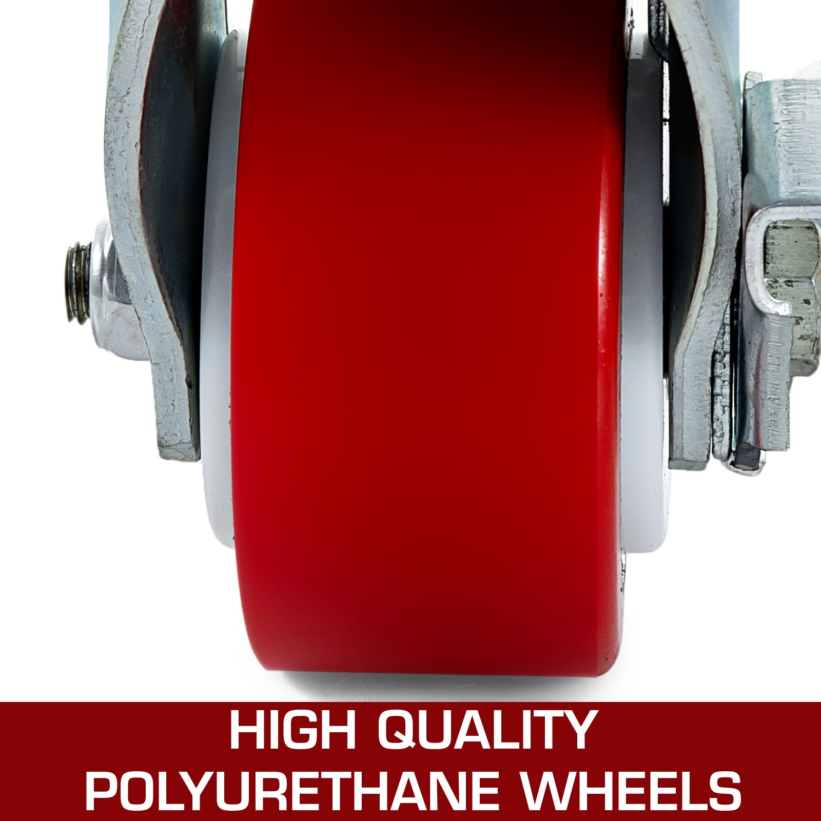 4" X 2" Polyurethane Swivel Caster With Side Brake Polyurethane Durable