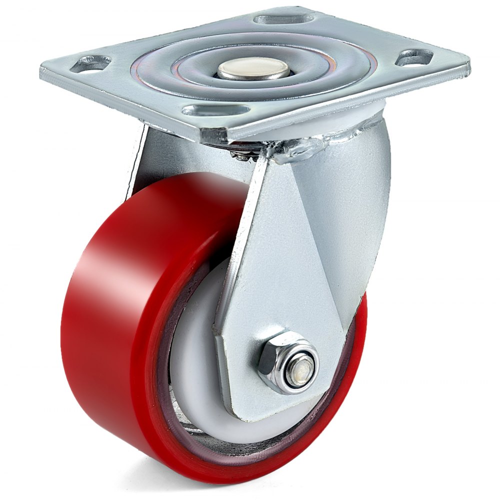 VEVOR 4 Pack Caster Wheels 4 x 2 Inch Polyurethane Swivel Caster 360 Degrees Heavy Duty Casters Iron Core Top Plate 700LBS Capacity per Wheel