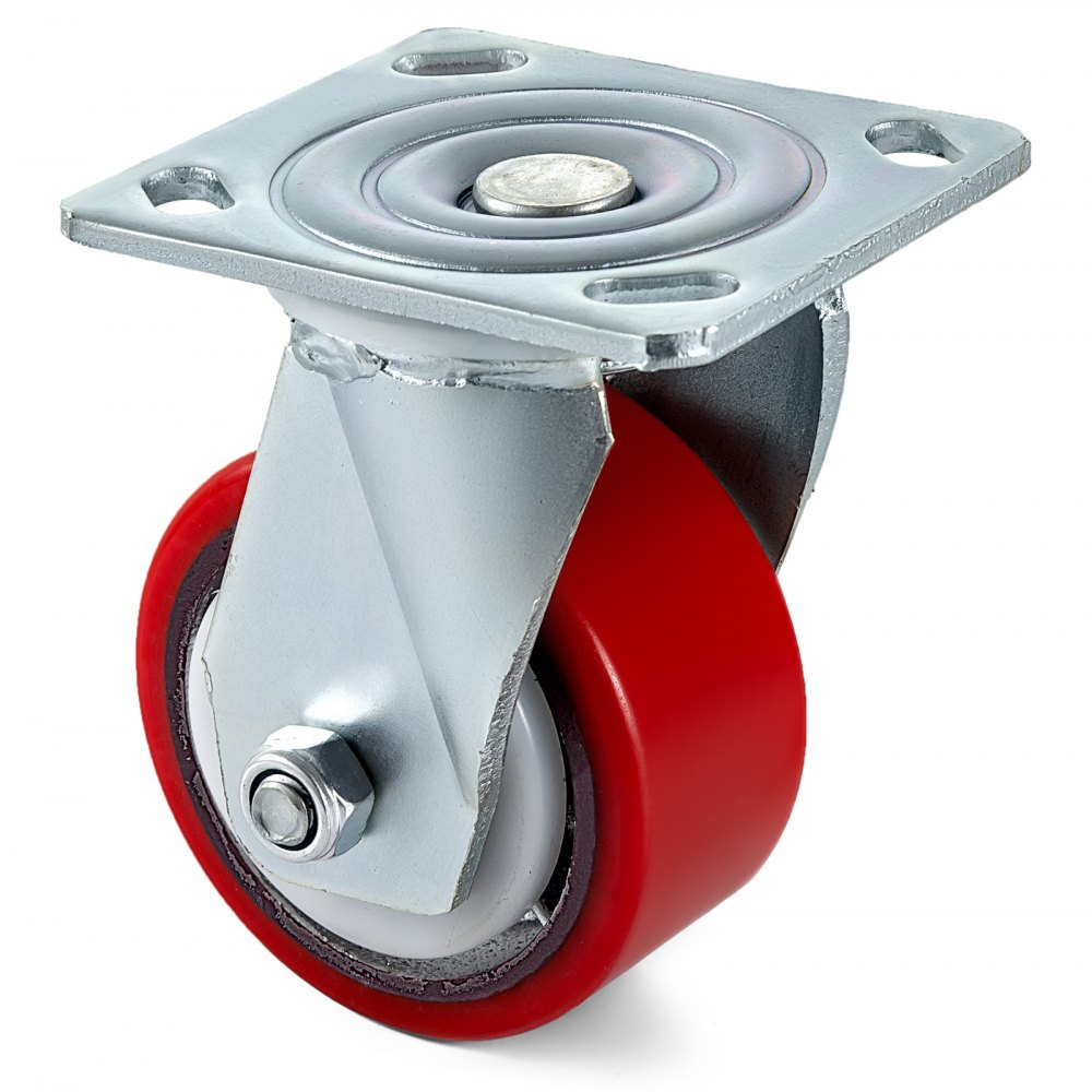 VEVOR 4 Pack Caster Wheels 4 x 2 Inch Polyurethane Swivel Caster 360 Degrees Heavy Duty Casters Iron Core Top Plate 700LBS Capacity per Wheel