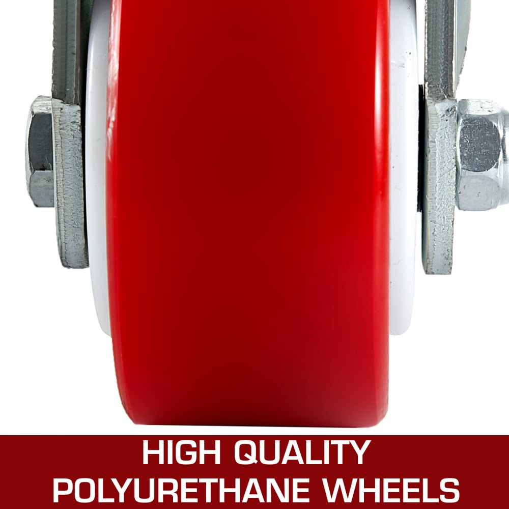VEVOR 4 Pack Caster Wheels 4 x 2 Inch Polyurethane Swivel Caster 360 Degrees Heavy Duty Casters Iron Core Top Plate 700LBS Capacity per Wheel