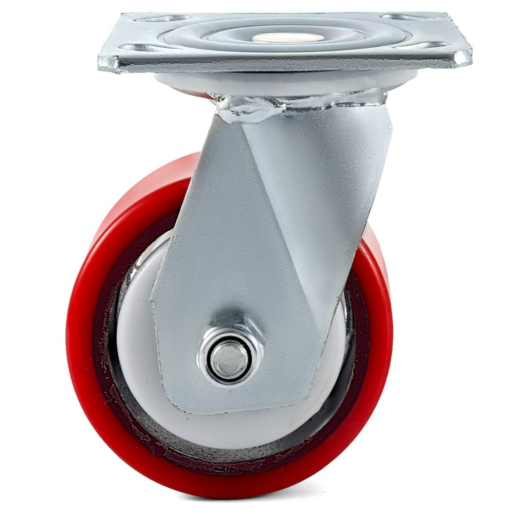 VEVOR 4 Pack Caster Wheels 4 x 2 Inch Polyurethane Swivel Caster 360 Degrees Heavy Duty Casters Iron Core Top Plate 700LBS Capacity per Wheel