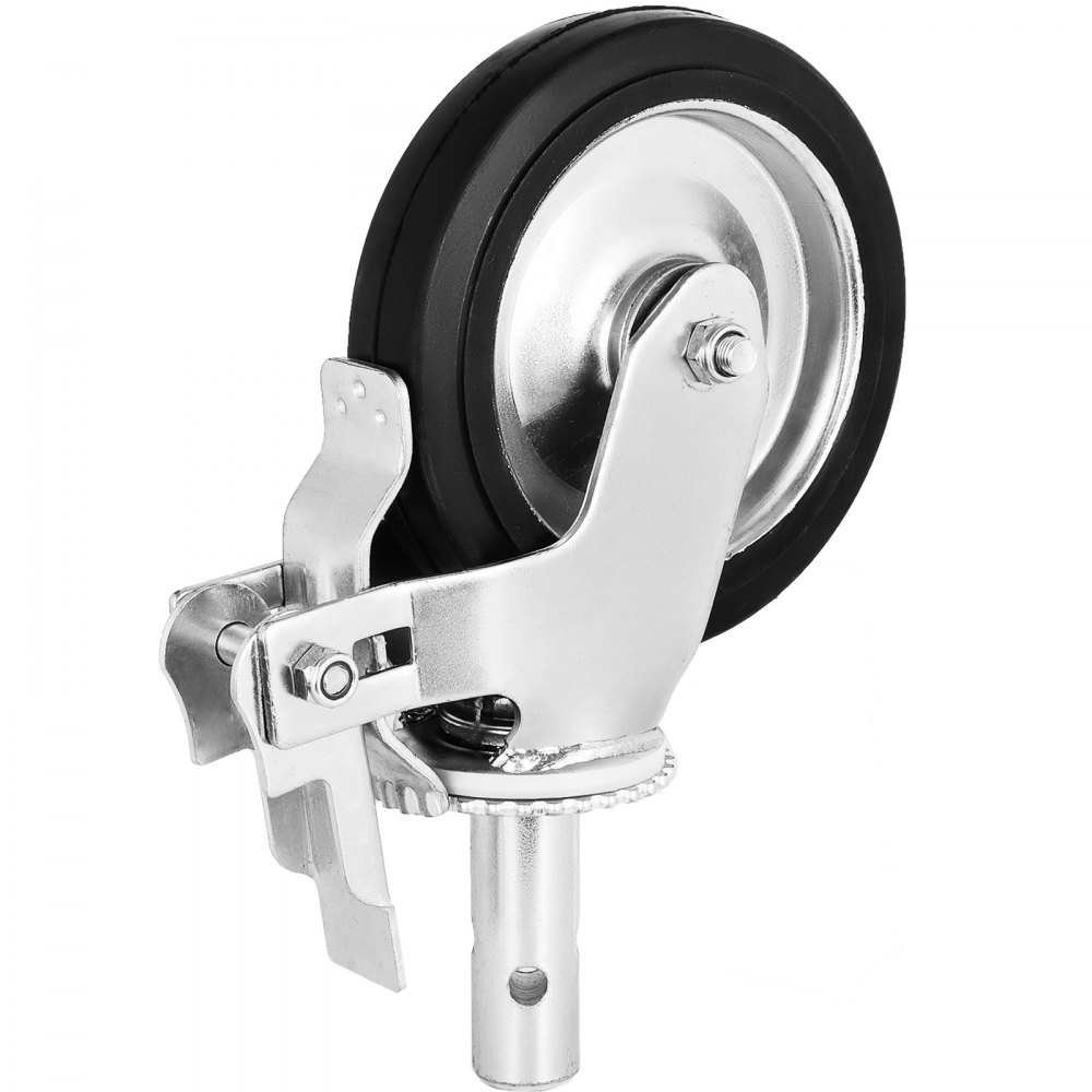 Scaffold Caster 8" X 2" 4 Pcs Black Pu Wheel Foot Brake 1100lbs