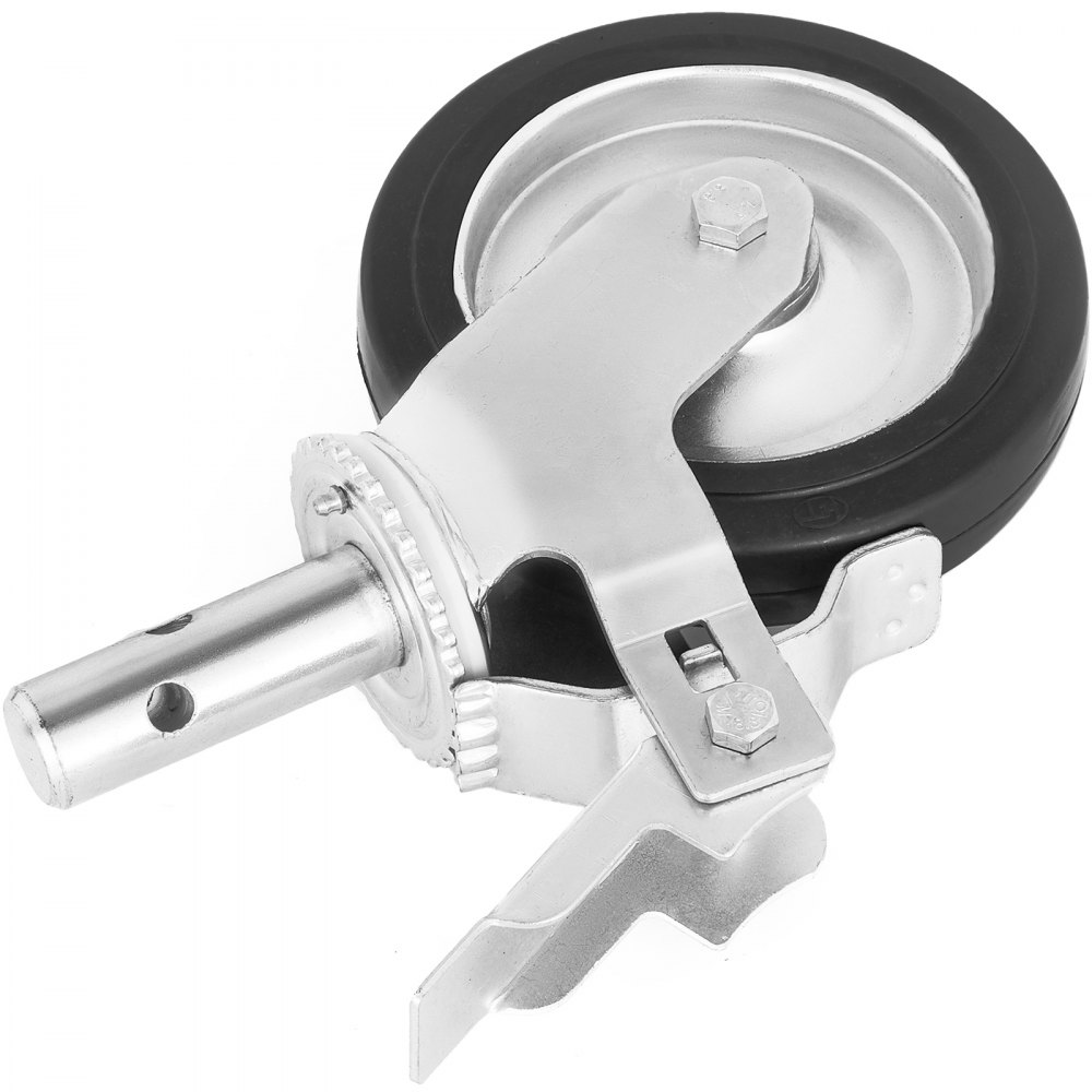 Scaffold Caster 8" X 2" 4 Pcs Black Pu Wheel Foot Brake 1100lbs