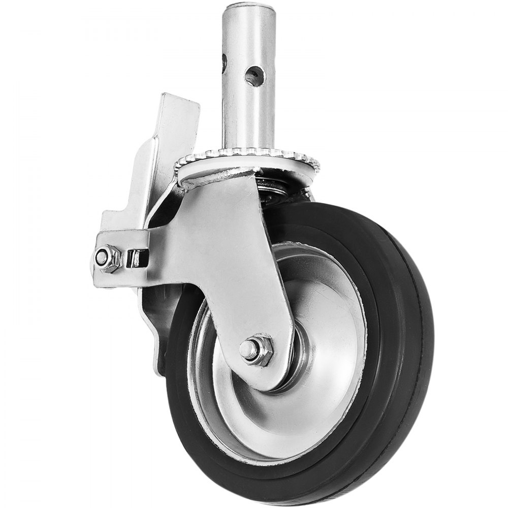 Scaffold Caster 8" X 2" 4 Pcs Black Pu Wheel Foot Brake 1100lbs