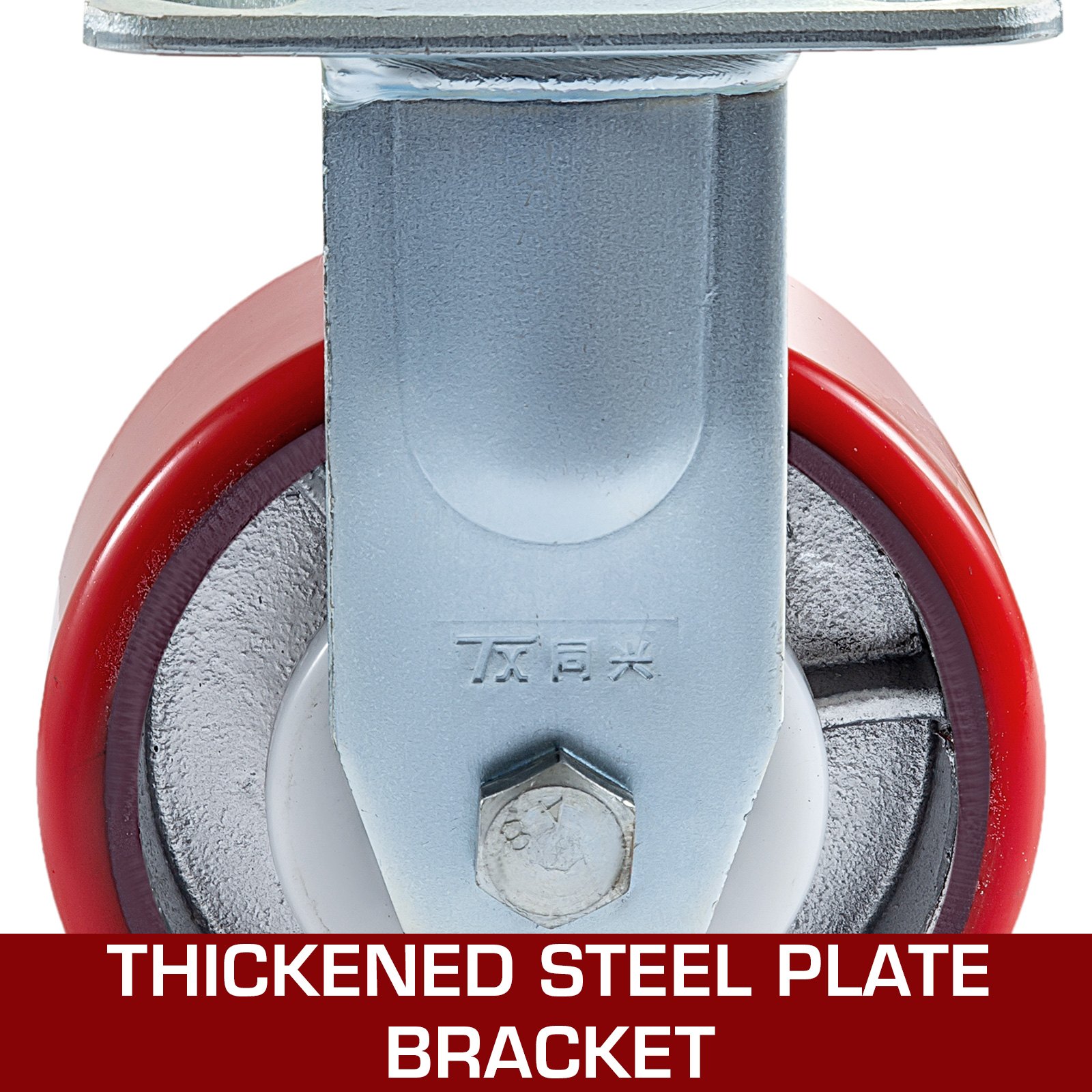 VEVOR 4 Pack 5 x 2 Inch Caster Wheels 2 Rigid and 2 Swivel Casters with Dual Locking Polyurethane Iron Core Plate 800LBS Capacity per Wheel