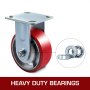 4pack 5'' Pu Rigid Casters 800lbs Capacity Rigid For Furniture Dolly Carts
