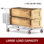 4pack 5'' Pu Rigid Casters 800lbs Capacity Rigid For Furniture Dolly Carts