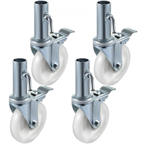 VEVOR 4 Pack 5 Inch Scaffolding PP Swivel Casters with Dual Locking Heavy Duty Casters 260LBS Capacity per Wheel