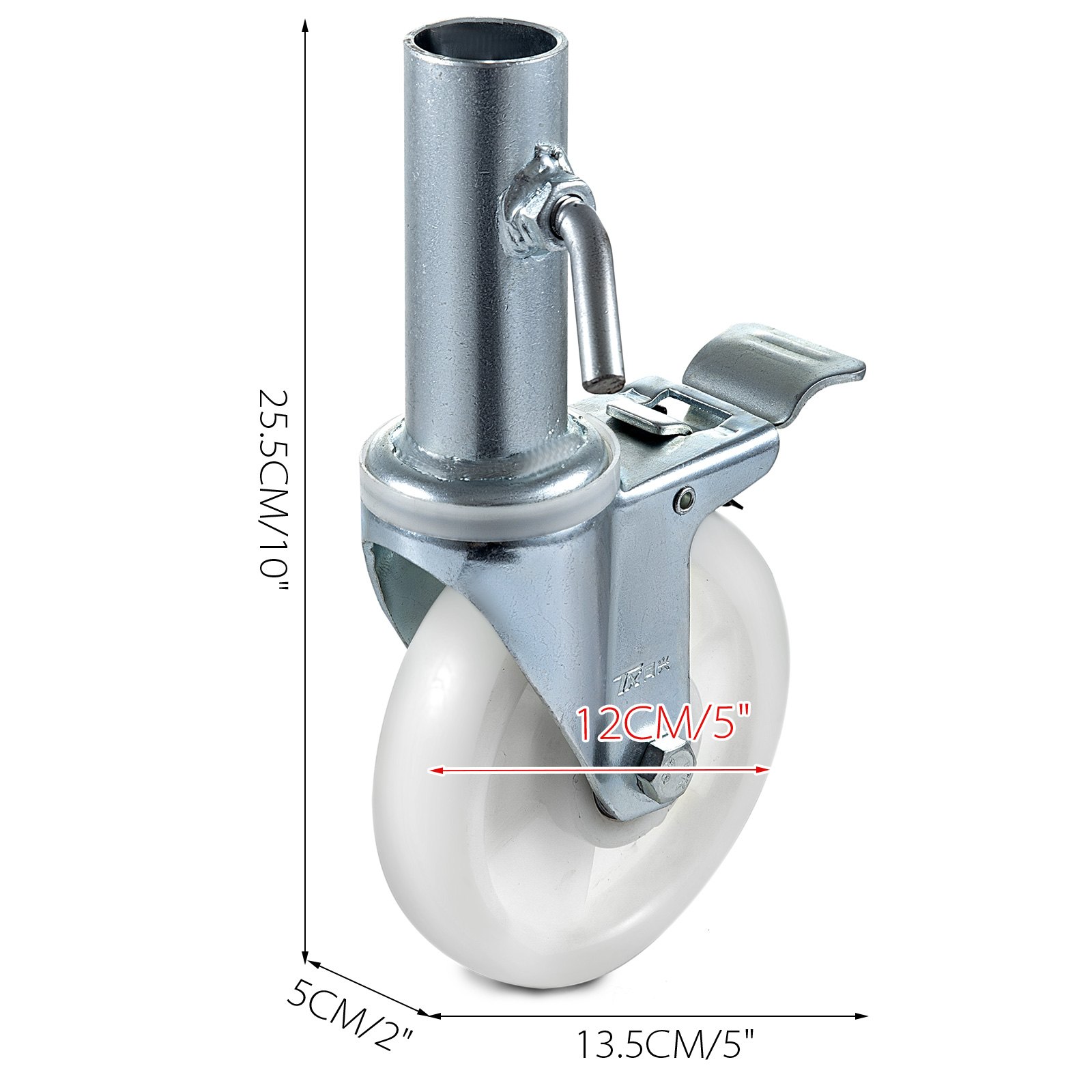 VEVOR 4 Pack 5 Inch Scaffolding PP Swivel Casters with Dual Locking Heavy Duty Casters 260LBS Capacity per Wheel