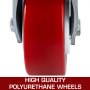 VEVOR 4 Pack 15.24 x 5.08 cm Caster Wheels 2 Rigid and 2 Swivel Casters with Side Brake Polyurethane Iron Core Plate 453.59 kg Capacity Per Wheel