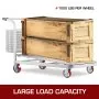 VEVOR 4 Pack 6 x 2 Inch Caster Wheels 2 Rigid and 2 Swivel Casters with Side Brake Polyurethane Iron Core Plate 1000LBS Capacity Per Wheel