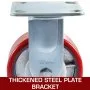 VEVOR 4 Pack 6 x 2 Inch Caster Wheels 2 Rigid and 2 Swivel Casters with Side Brake Polyurethane Iron Core Plate 1000LBS Capacity Per Wheel